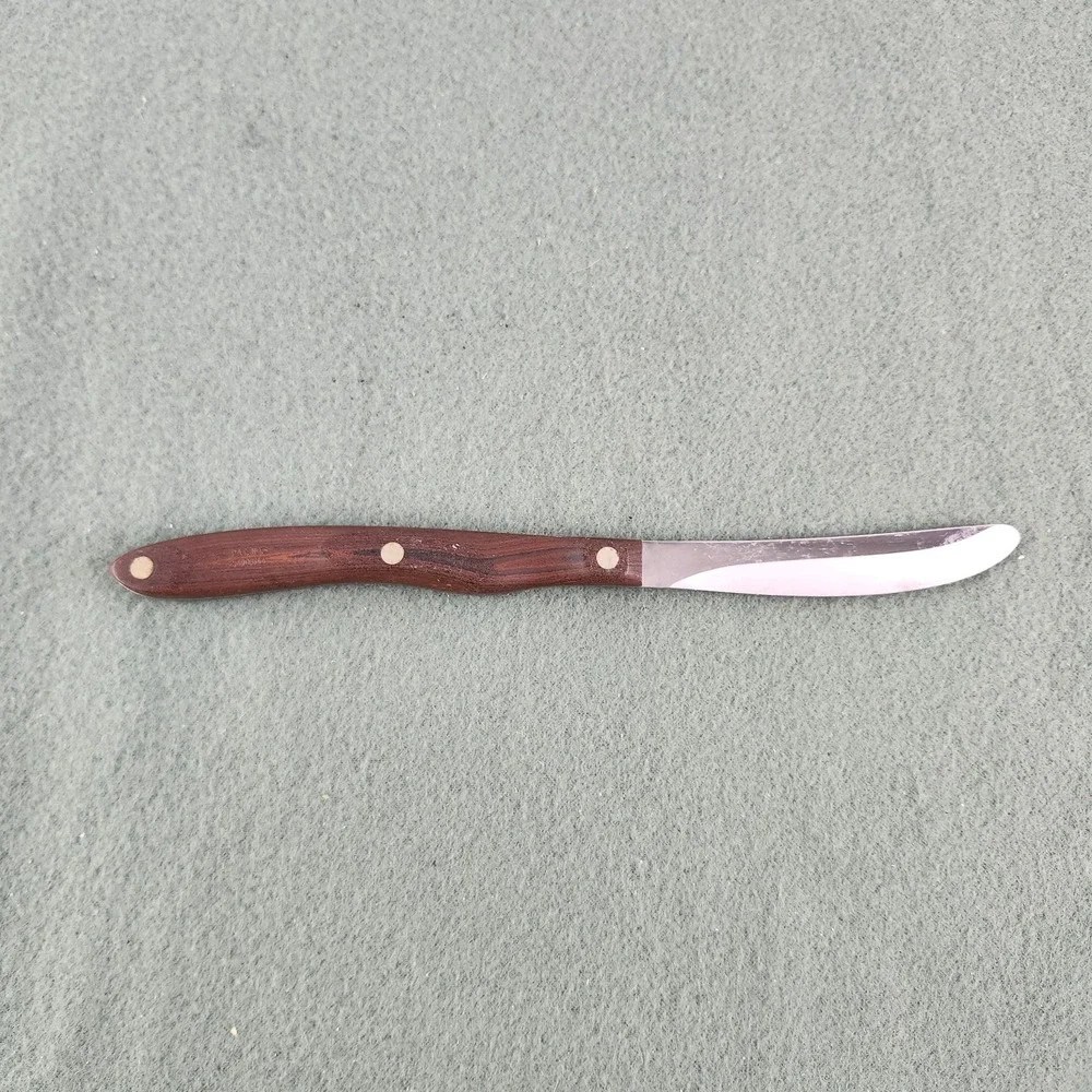 Cutco No. 59 Non-Serrated Table Steak Knife Dark Brown Handle Vintage